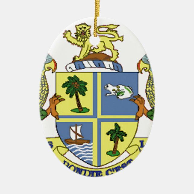 Dominica-Wappen Keramik Ornament (Vorne)