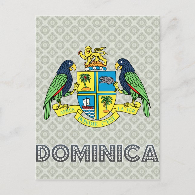 Dominica-Wappen Postkarte (Vorderseite)