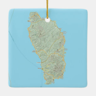 Dominica West Indies Map Keramikornament
