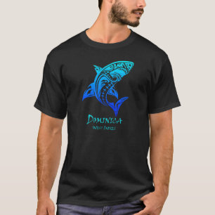 Dominica West Indies Vintag Retro Tribal Shark Va T-Shirt