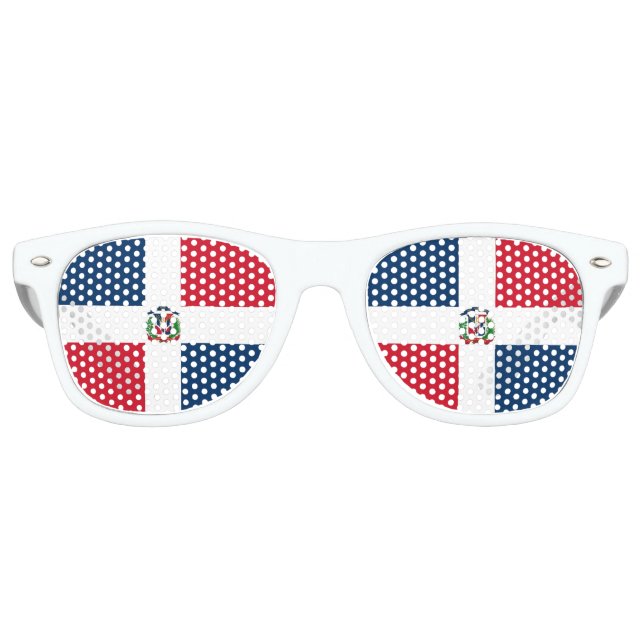 Dominican Republic Flag Bandera Party Sunglasses Partybrille (Vorderseite)