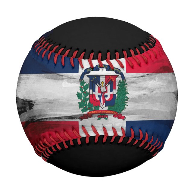 Dominican Republic flag brush stroke Baseball (Vorderseite)