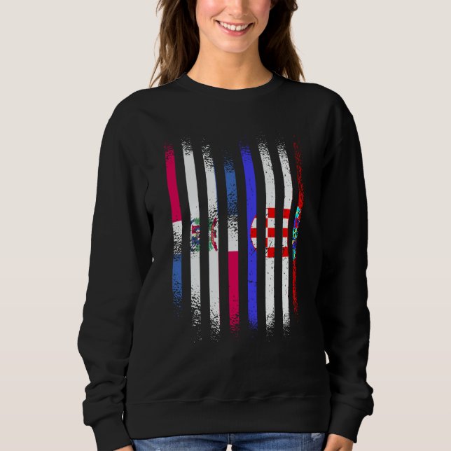 Dominican Republic Flag Croatia Grown Country Flag Sweatshirt (Vorderseite)