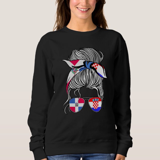 Dominican Republic Flag Croatia Grown Women Girl C Sweatshirt (Vorderseite)