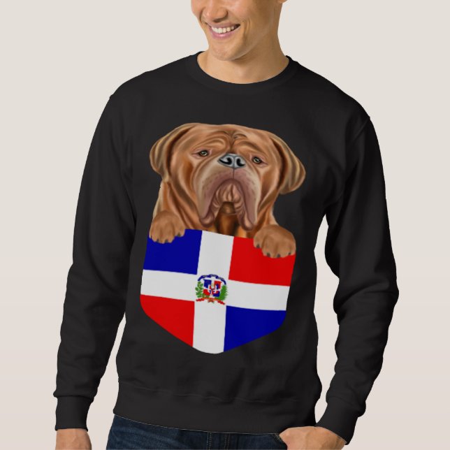 Dominican Republic Flag Dogues de Bordeaux Dog In  Sweatshirt (Vorderseite)