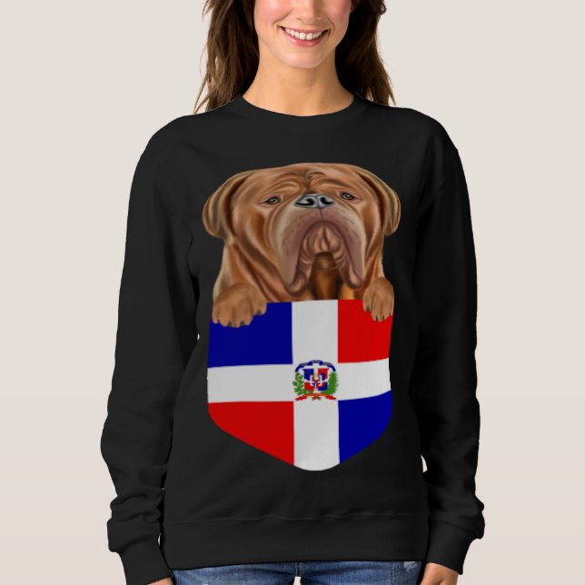 Dominican Republic Flag Dogues de Bordeaux Dog In  Sweatshirt (Vorderseite)