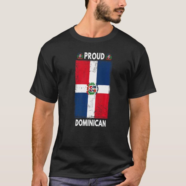 Dominican Republic Flag For Men & Proud Dominican  T-Shirt (Vorderseite)