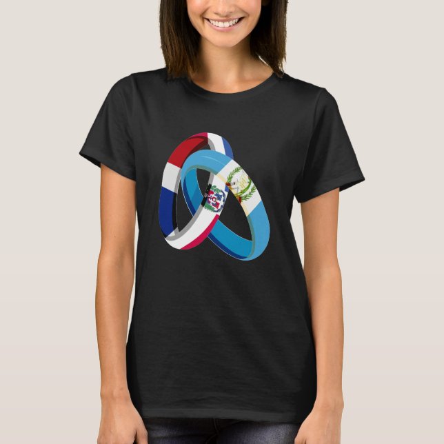 Dominican Republic Flag Guatemala Ring Marriage We T-Shirt (Vorderseite)