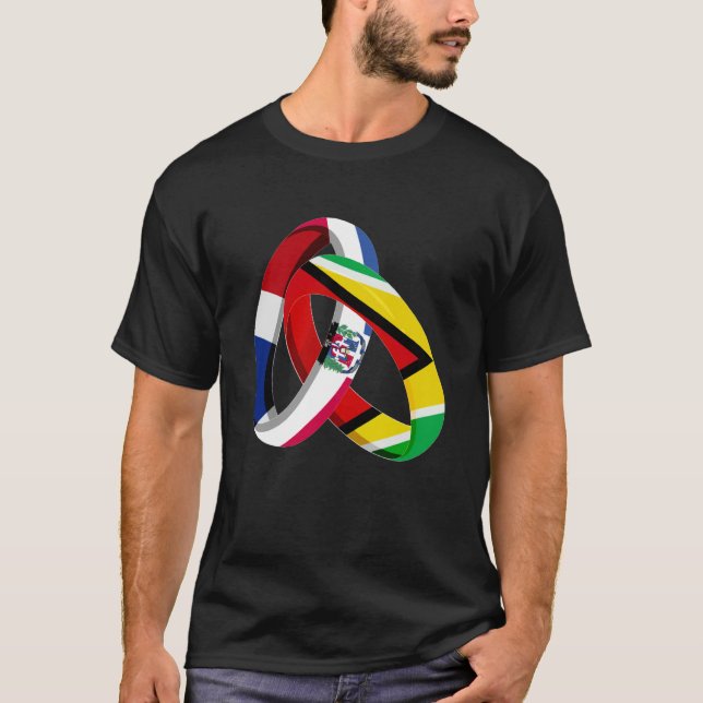 Dominican Republic Flag Guayanese Ring Marriage We T-Shirt (Vorderseite)