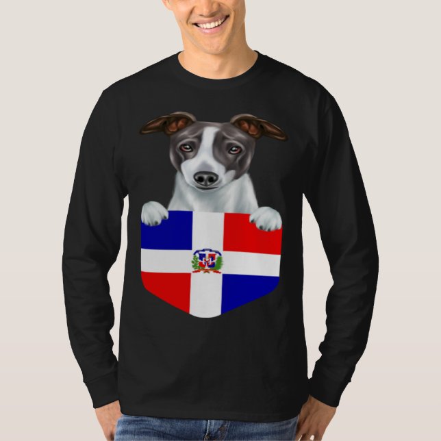 Dominican Republic Flag Italian Greyhound Dog In P T-Shirt (Vorderseite)
