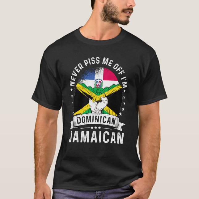 Dominican Republic Flag Jamaica Grown  Humor Pride T-Shirt (Vorderseite)