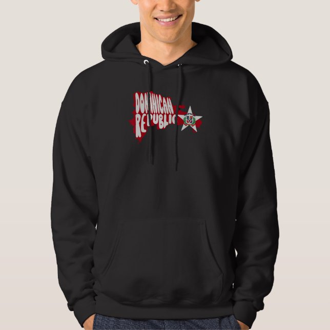 Dominican Republic Map and Flag Emblem Platano Pow Hoodie (Vorderseite)