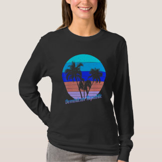 Dominican Republic Retro Tropical Palm Trees Vacat T-Shirt