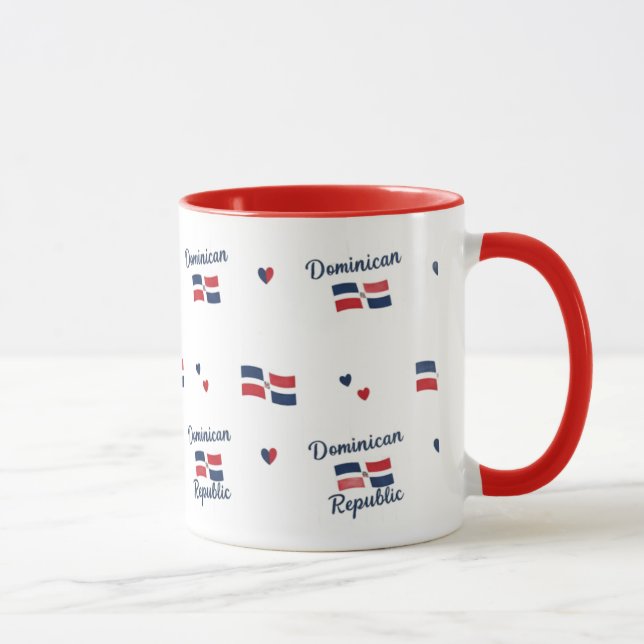 -Dominican Roots Pattern Mug | Caribbean Flag Tasse (Rechts)
