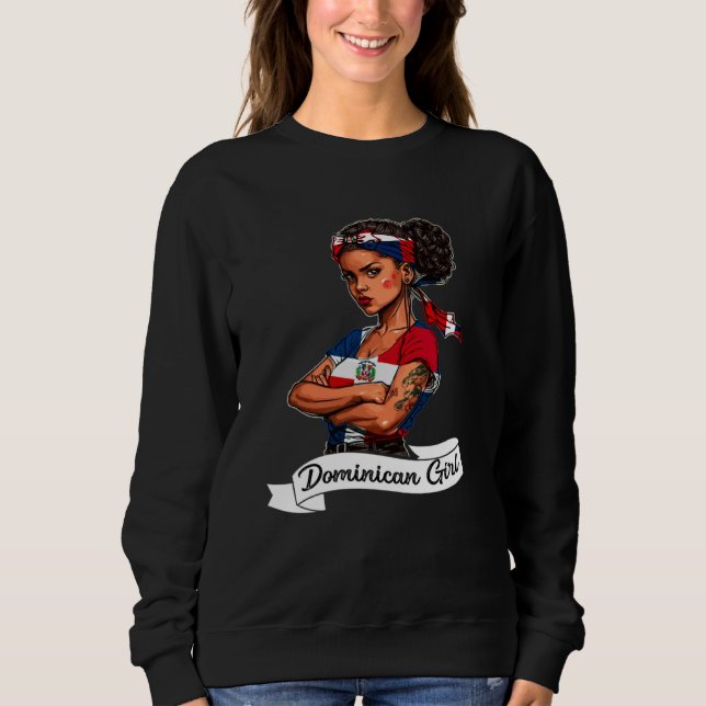 Dominicana Girl Flag RD Dominican Republic Pride W Sweatshirt (Vorderseite)