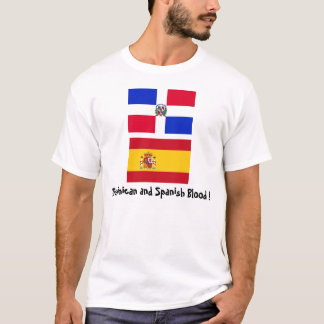 DominicanR_flag, Spain_flag, Dominikaner und T-Shirt