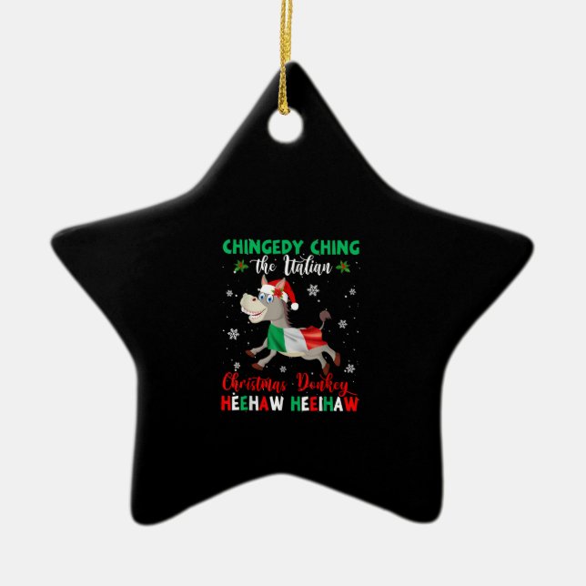 Dominick Der Donkey-Esel Keramik Ornament (Vorne)