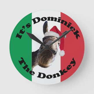 dominick der Esel Runde Wanduhr