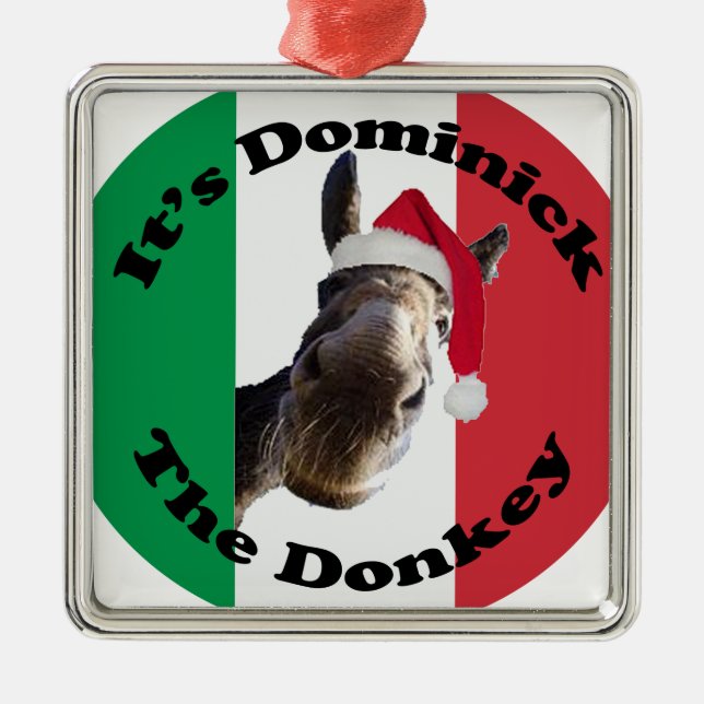 dominick der Esel Silbernes Ornament (Vorne)