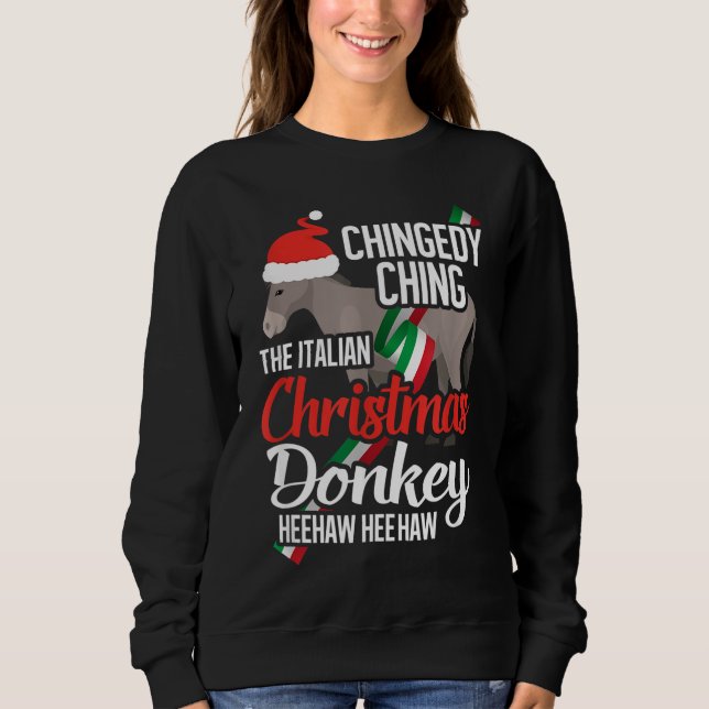 Dominick Der italienische WeihnachtsDonkey Sweatshirt (Vorderseite)