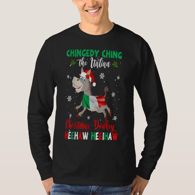 Dominick The Christmas Donkey|Italian Donkey T-Shirt (Vorderseite)