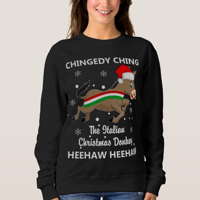 Dominick The Christmas Donkey Italienisch Sweatshirt (Vorderseite)