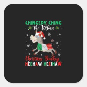 Dominick The Christmas Donkey-italienischer Donkey Quadratischer Aufkleber