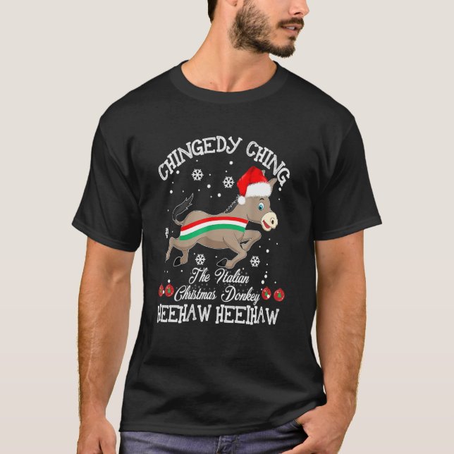 Dominick The Christmas Donkey Italienischer Donkey T-Shirt (Vorderseite)