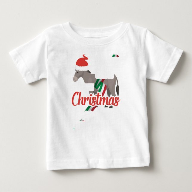 Dominick The Christmas Donkey Italienischer Weihna Baby T-shirt (Vorderseite)