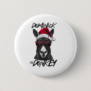 Dominick The Donkey Funny Christmas Italienischer Button