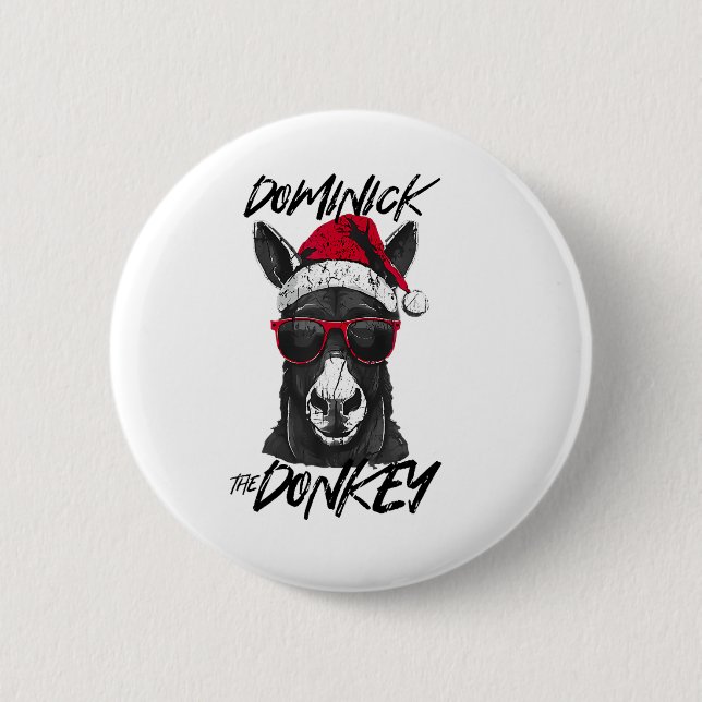 Dominick The Donkey Funny Christmas Italienischer  Button (Vorderseite)