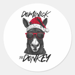 Dominick The Donkey Funny Christmas Italienischer Runder Aufkleber