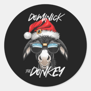 Dominick The Donkey Funny Christmas Italienischer  Runder Aufkleber