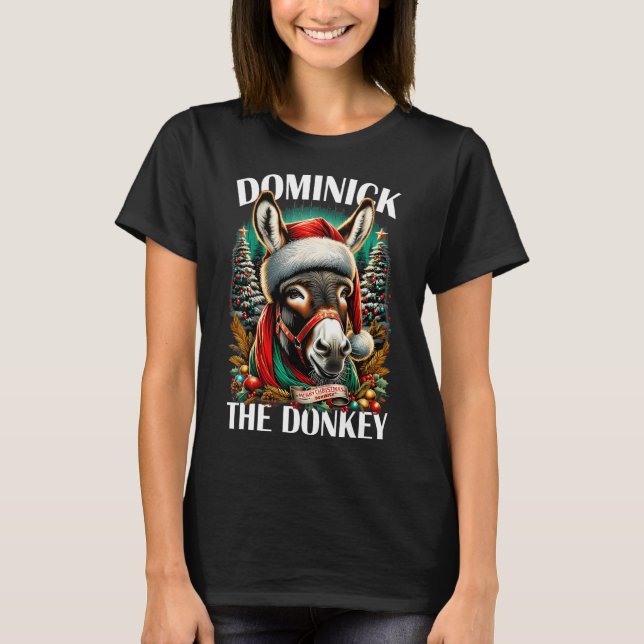 Dominick The Donkey Funny Christmas Italienischer  T-Shirt (Vorderseite)