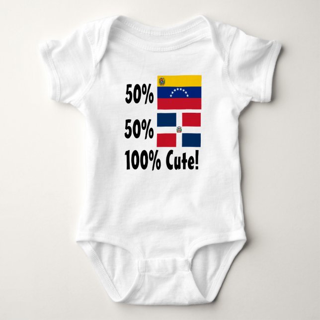 Dominikaner 100% 50% Venezolaner-50% niedlich Baby Strampler (Vorderseite)