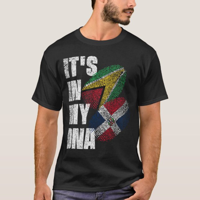 Dominikanisch-Guyanischer Mix-DNA-Flaggenstaat T-Shirt (Vorderseite)