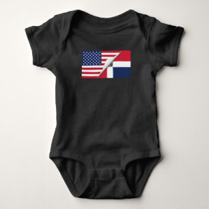 Dominikanische amerikanische Flagge Baby Strampler