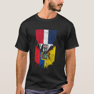 Dominikanische Ecuadorianische Flaggen gerissen Do T-Shirt
