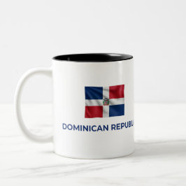 Dominikanische einfache Flagge | Alltäglicher Stol Zweifarbige Tasse