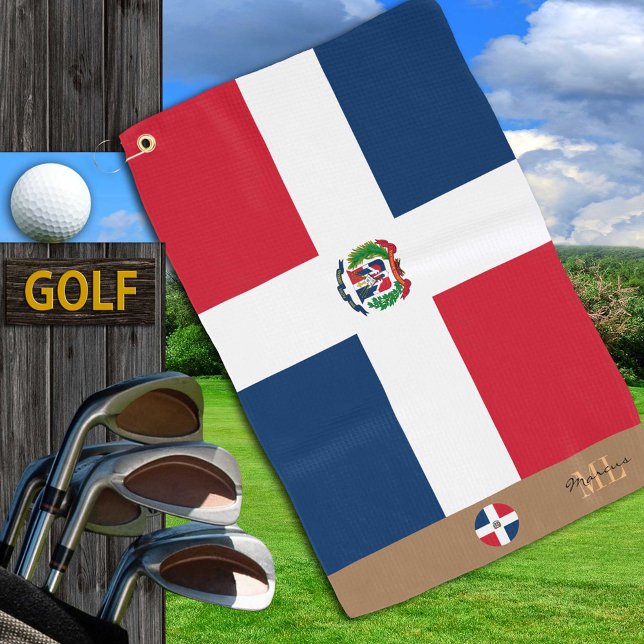 Dominikanische Flagge / dominikanisches mit Monogr Golfhandtuch (Von Creator hochgeladen)