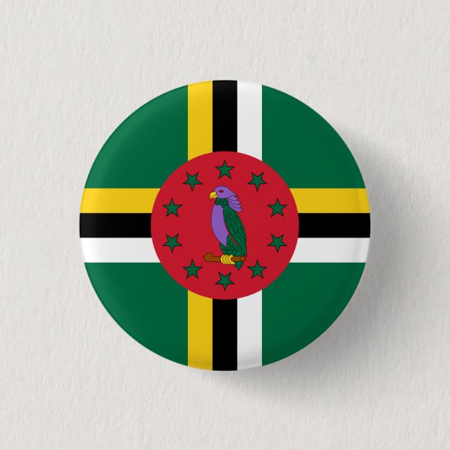 Dominikanische Flagge, Flagge Dominicas Button (Vorderseite)