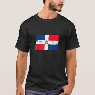 Dominikanische Flagge für Vintage Pinselstriche T-Shirt