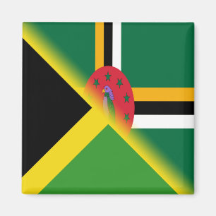 Dominikanische Flagge   Half Jamaica Dominica Magnet