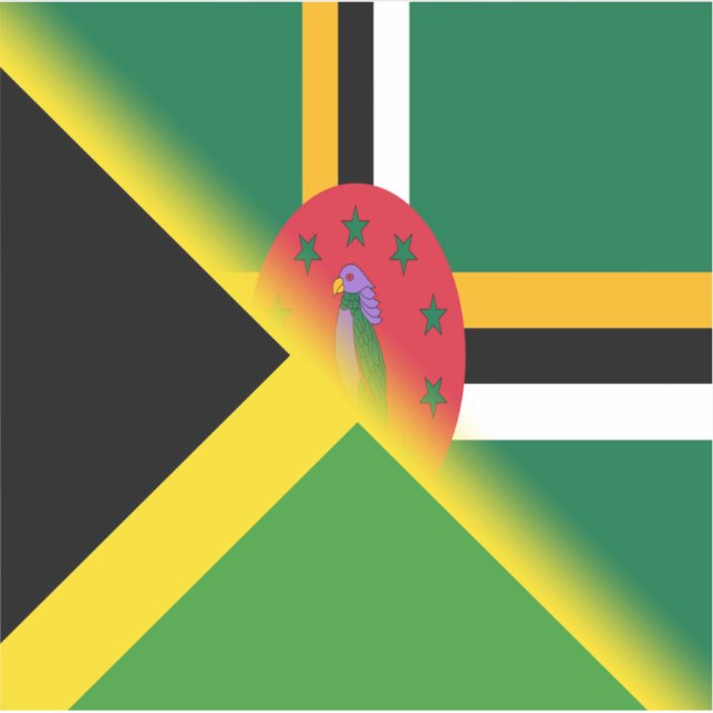Dominikanische Flagge Jamaikas | Half Jamaica Domi Aufkleber (Vorderseite)
