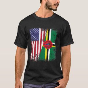 Dominikanische Flagge Vintag Dominica USA T-Shirt
