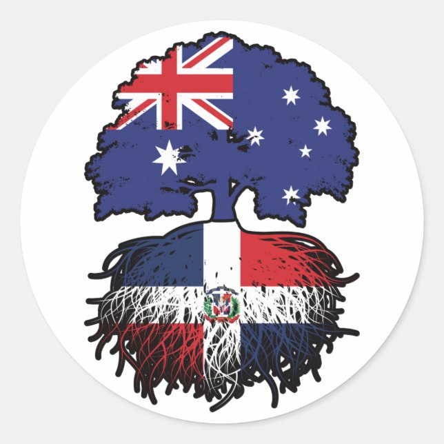 Dominikanische Republik Australien Runder Aufkleber (Vorderseite)