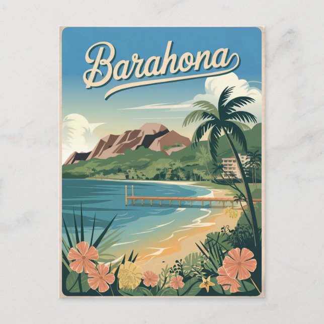 Dominikanische Republik Barahona Vintag Postkarte (Vorderseite)