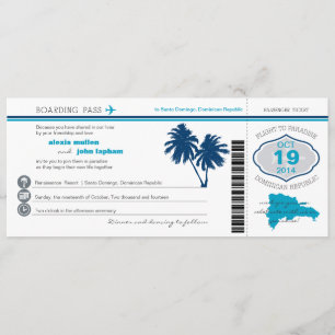 Dominikanische Republik-Boarding PassWedding Einladung