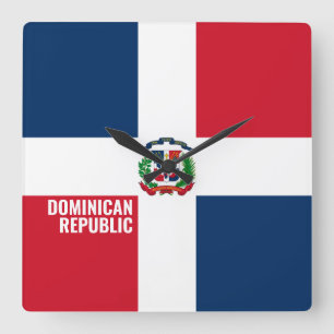 Dominikanische Republik Flag Dazzling Patriotic Quadratische Wanduhr