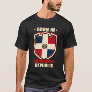 Dominikanische Republik Flagge Geboren Santo Domin T-Shirt